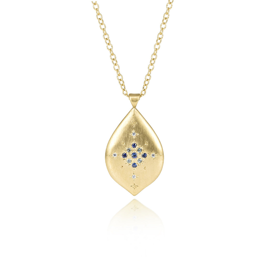 Adel Chefridi Sapphire Flare Pendant Necklace