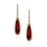 Doves Garnet & Diamond Teardrop Earrings