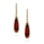 Doves Garnet & Diamond Teardrop Earrings