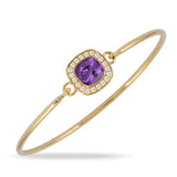 Amethyst & Diamond Viola Bangle