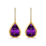 Doves Amethyst & Diamond Viola Teardrop Earrings