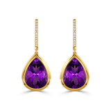 Doves Amethyst & Diamond Viola Teardrop Earrings
