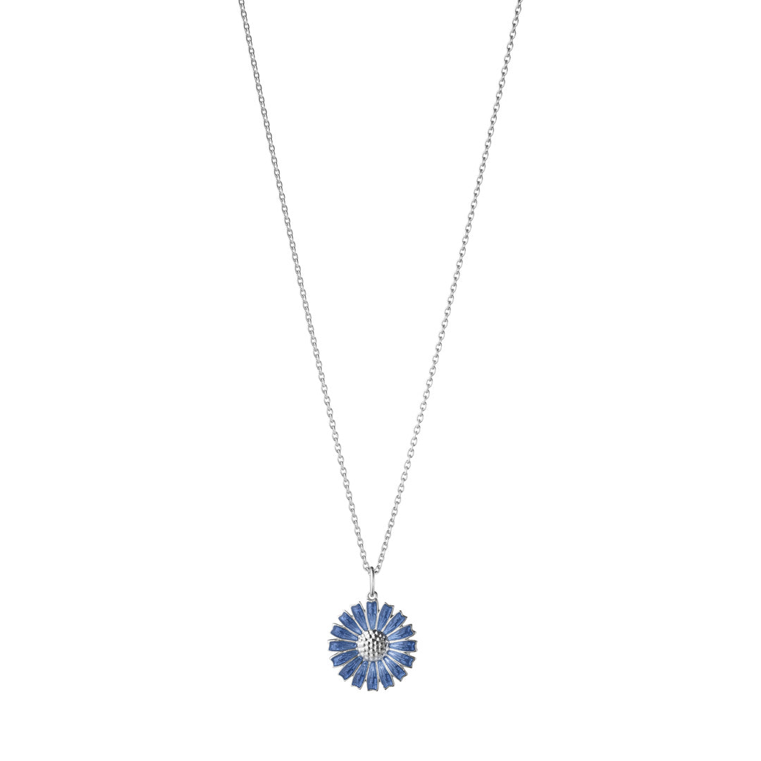 Georg Jensen Blue Daisy Pendant Necklace