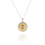 Adel Chefridi Ruby Scallop-Edge Pendant Necklace