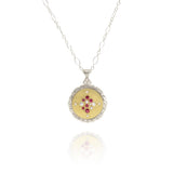 Adel Chefridi Ruby Scallop-Edge Pendant Necklace