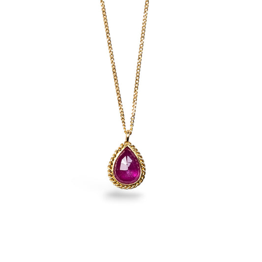Amáli Ruby Teardrop Pendant Necklace