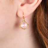 Morganite Rounded Teardrop Earrings