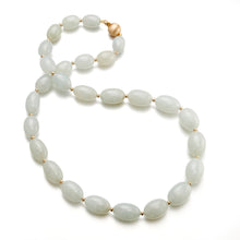 Gump's Signature Graduated Oval Icy Green Jade Bead Necklace