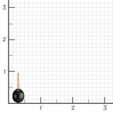 Black Nephrite Jade Oval Drop Earrings
