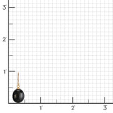 Black Nephrite Jade Oval Drop Earrings