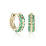 Gump's Signature Emerald Wide Hoop Earrings