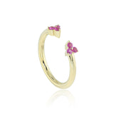 Trillium Wrap Ring in Pink Sapphires