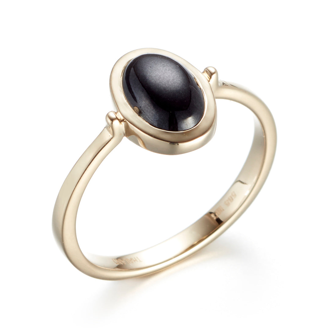 Gump's Signature Black Jade Cabochon Ring