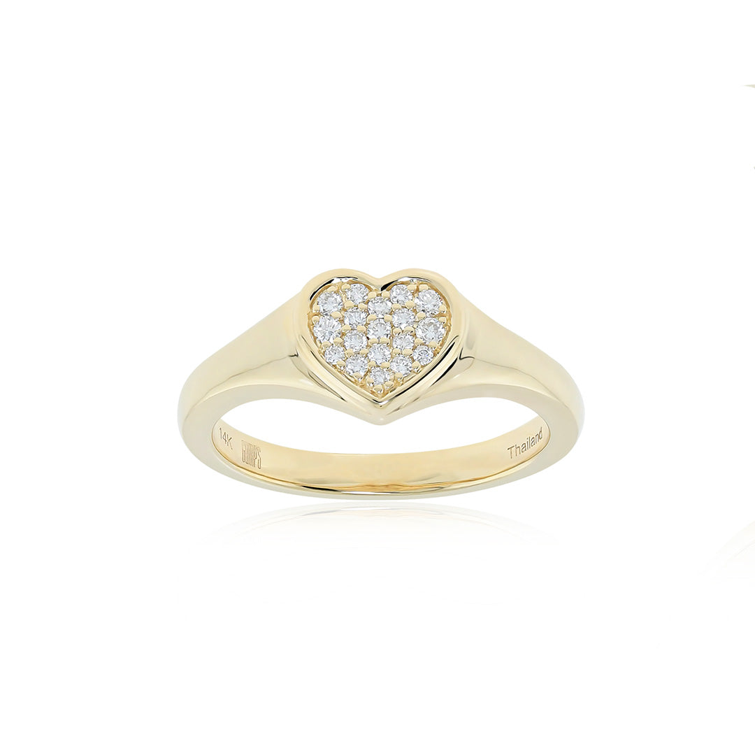 Gump's Signature Heart Pinky Ring in Diamonds