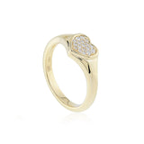 Heart Pinky Ring in Diamonds