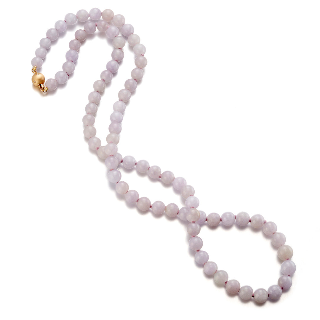 Gump's Signature 7.5mm Lavender Jade Bead Necklace