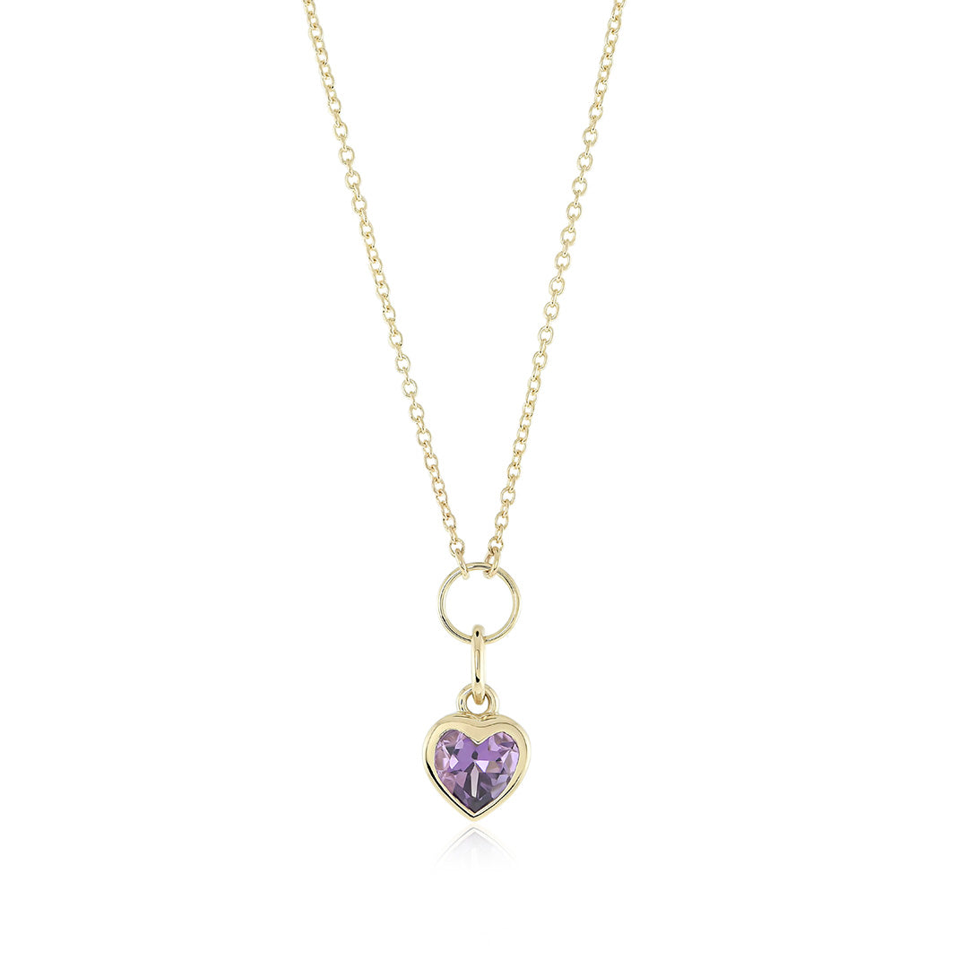Gump's Signature Heart Pendant Necklace in Amethyst