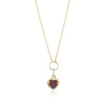 Gump's Signature Heart Pendant Necklace in Garnet