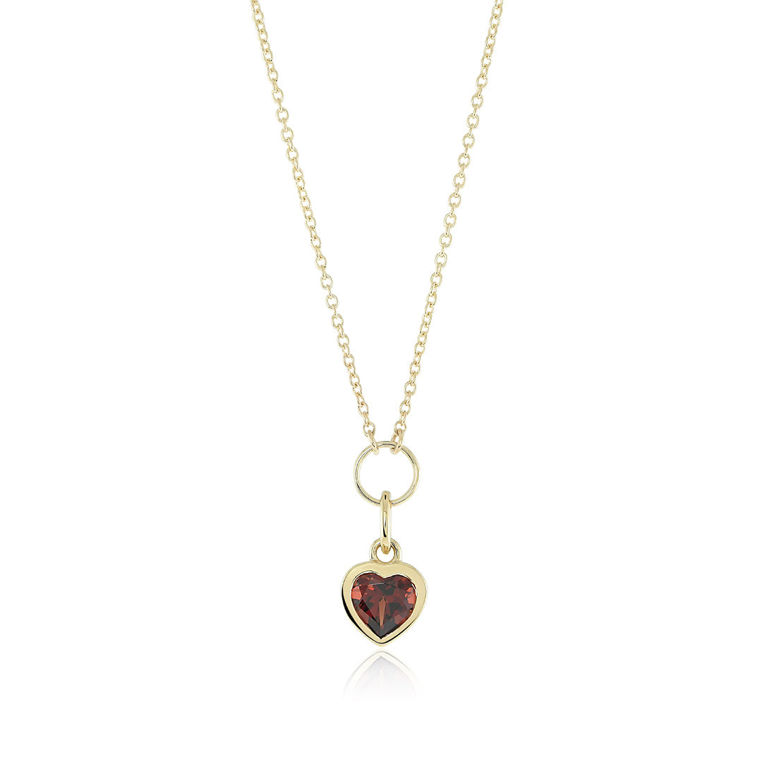 Gump's Signature Heart Pendant Necklace in Garnet