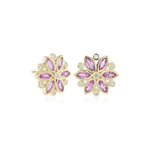 Gump's Signature Floribunda Earrings in Pink Sapphires & Diamonds