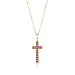 Gump's Signature Cross Pendant Necklace in Rubies