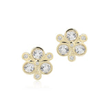 Cluster Earrings in White Topaz & Diamonds