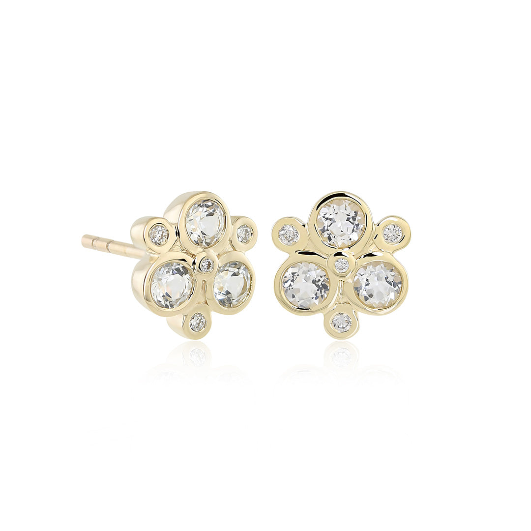 Gump's Signature Cluster Earrings in White Topaz & Diamonds