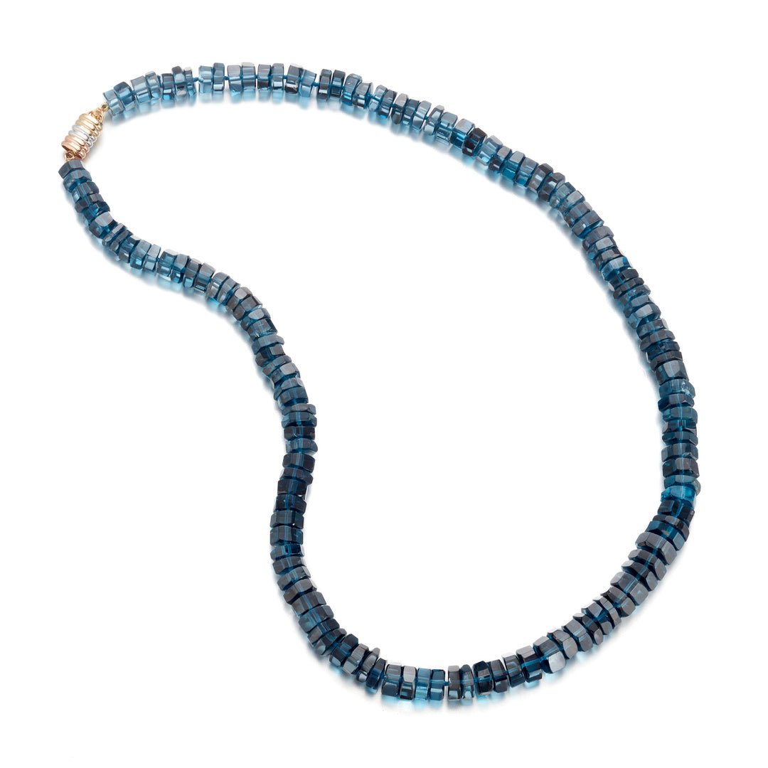 Gump's Signature 6-8mm Blue Topaz Hex Bead Necklace