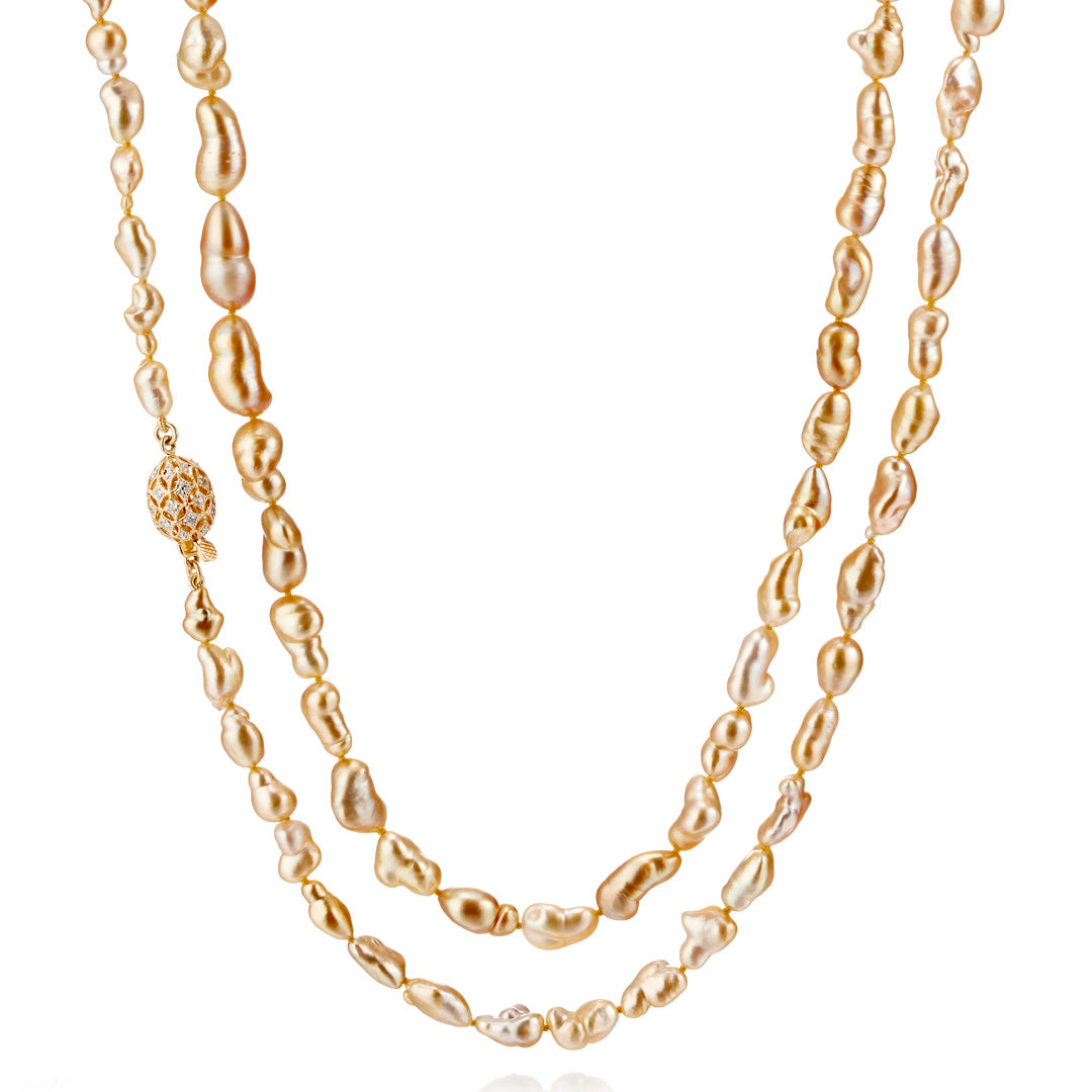 Gump's Signature Golden Keshi South Sea Long Necklace