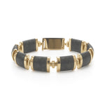 Gump's Signature Josephine Bracelet in Mottled Dark Gray-Black Jade