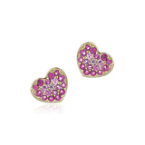 Heart Earrings in Pink Sapphires