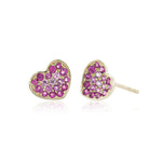 Gump's Signature Heart Earrings in Pink Sapphires