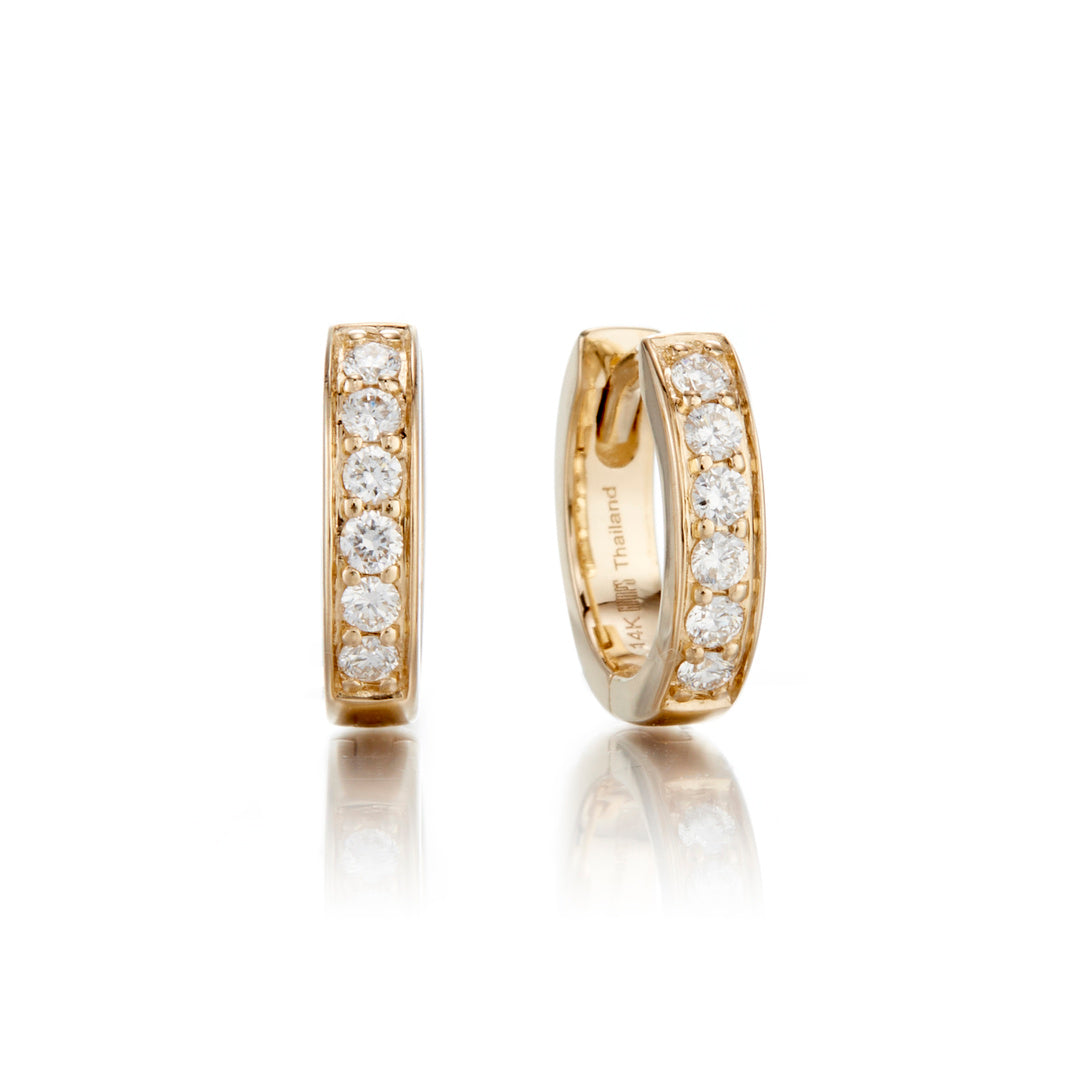 Gump's Signature Flat Hoop Earrings in Diamonds