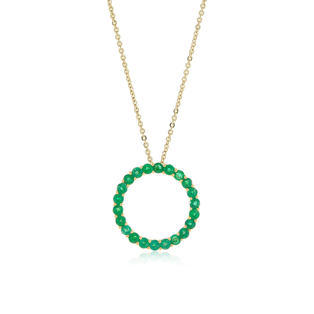 Gump's Signature Eternity Pendant Necklace in Emeralds