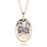 Gump's Signature Forget-Me-Not Pendant Necklace in Blue & Yellow Sapphires