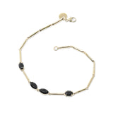 Gump's Signature Faceted Black Jade & Gold Link Bracelet