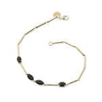 Gump's Signature Faceted Black Jade & Gold Link Bracelet