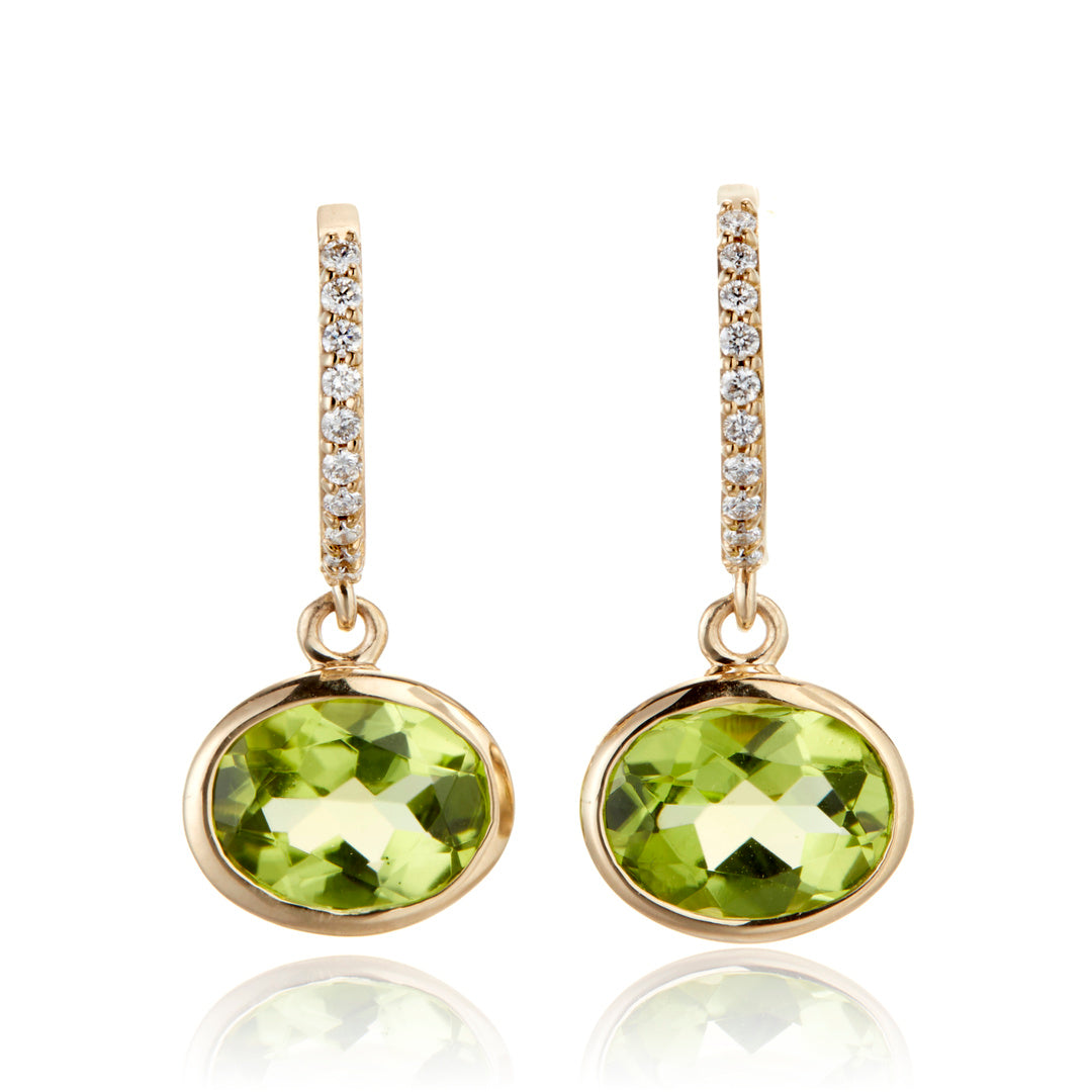 Gump's Signature Mercer Drop Earrings in Peridot & Diamonds