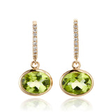 Gump's Signature Mercer Drop Earrings in Peridot & Diamonds