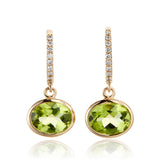 Mercer Drop Earrings in Peridot & Diamonds