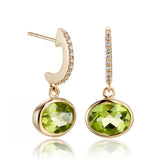 Mercer Drop Earrings in Peridot & Diamonds