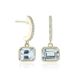 Lowell Earrings in Aquamarines & Diamonds