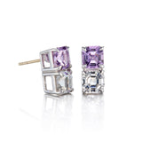 Mosaic Earrings in Amethyst & White Topaz