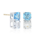 Mosaic Earrings in Swiss Blue & White Topaz