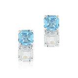 Mosaic Earrings in Swiss Blue & White Topaz