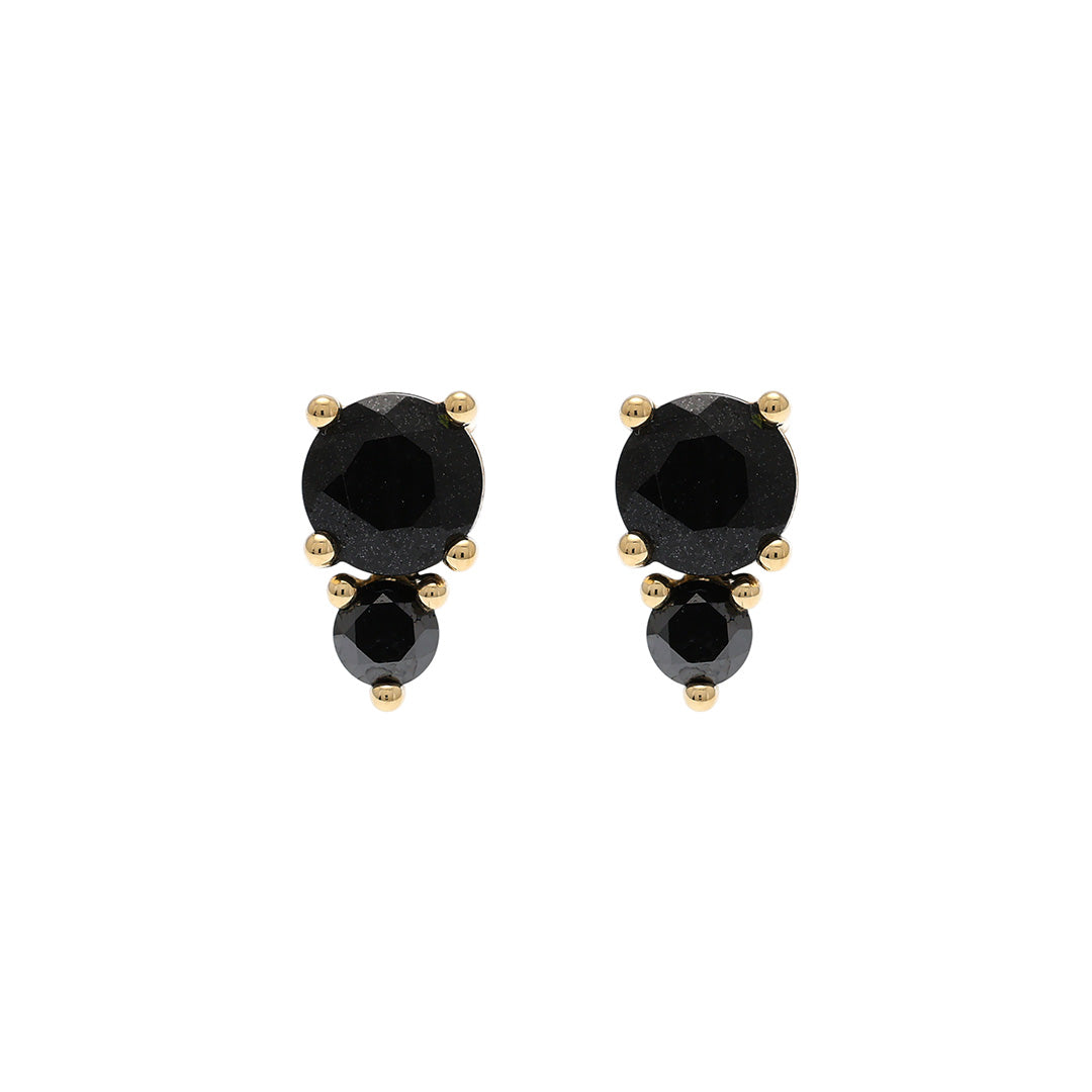 Gump's Signature Elizabeth Earrings in Black Jade & Black Diamonds