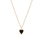Gump's Signature Black Enamel Heart Pendant Necklace