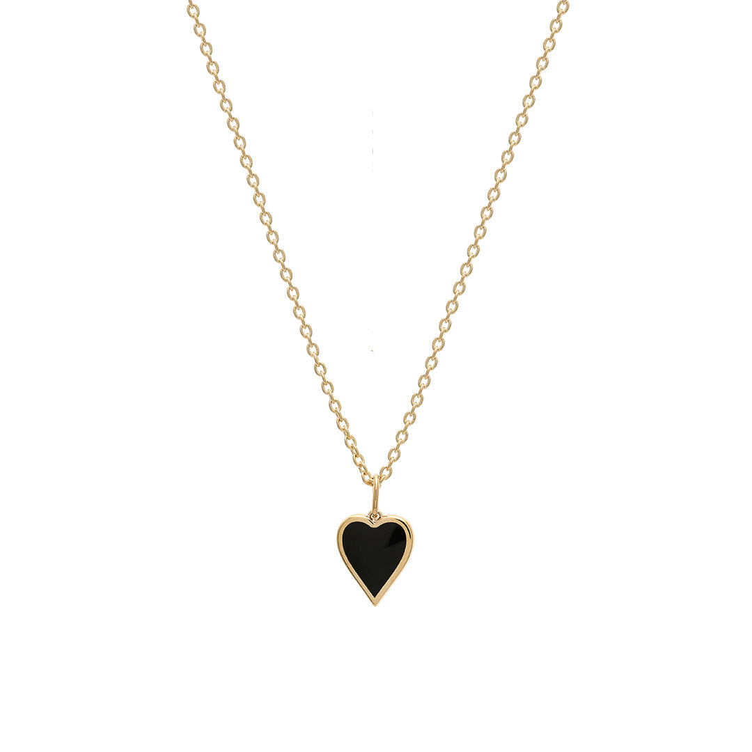Gump's Signature Black Enamel Heart Pendant Necklace