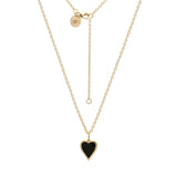 Black Enamel Heart Pendant Necklace