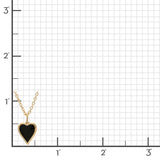 Black Enamel Heart Pendant Necklace